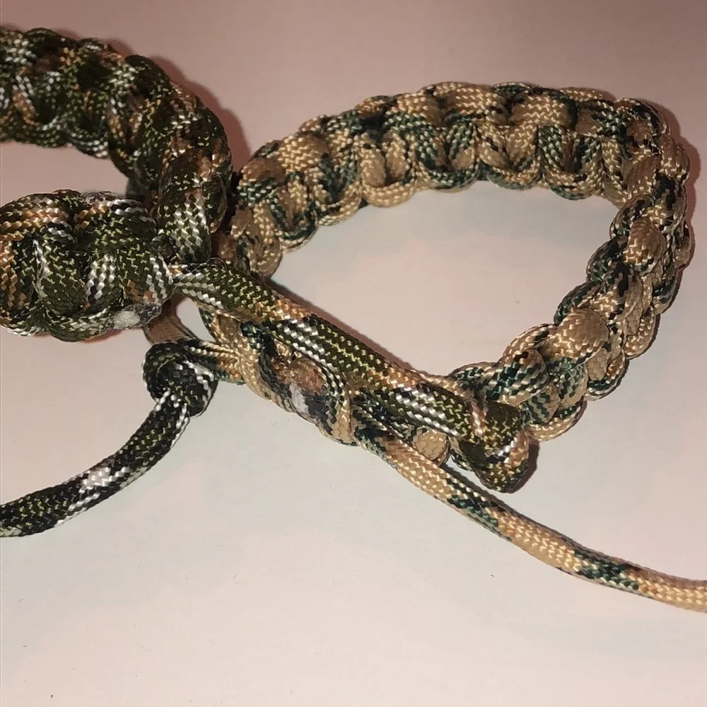 Lot Of 3 Paracord Braided Wrap Adjustable Bracelets